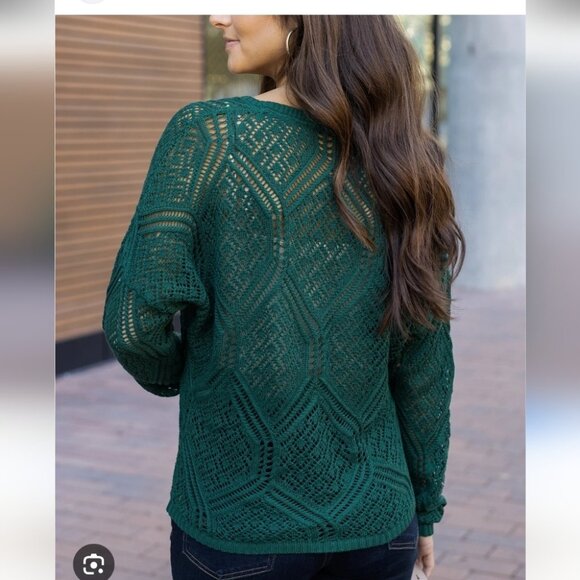 TORRID | Pointelle Pullover Sweater green Sz 3X - Picture 4 of 7